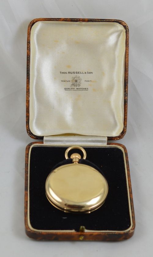 fig 1. 1936 9K Gold Thomas Russel & Sons Pocket Watch