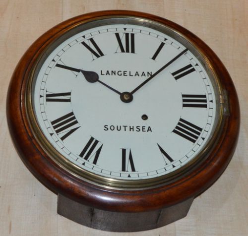 A Round Dial Wall Clock Retailed by Langellan, Southsea.