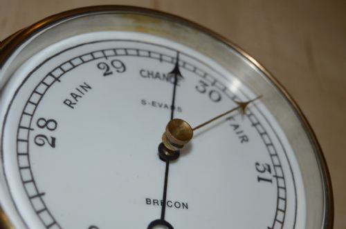 fig 1. S Evans of Brecon Aneroid Ships Type Barometer