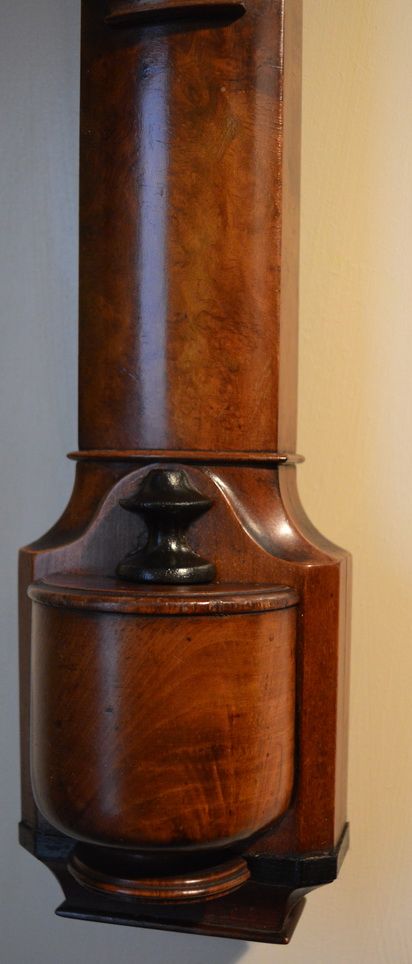 fig 1. Georgian Burr Walnut Bow Fronted Stick Barometer