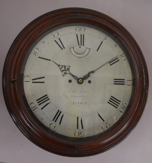 A Rare English Twin Fusee 18th Century Dial Wall Clock, by Edward Tulet, London