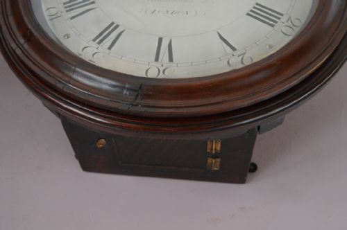 fig 1. A rare English twin fusee 18th century dial wall clock, by Edward Tulet, London