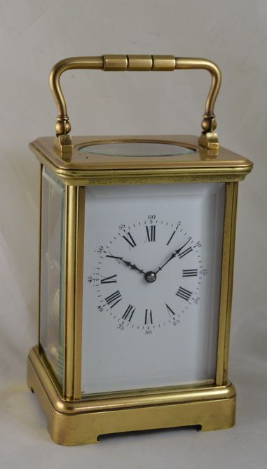 A French Brass Cased Striking Carriage Clock