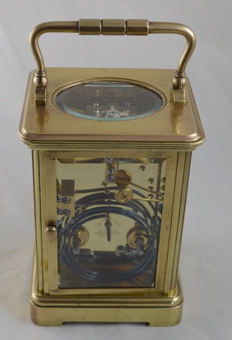 fig 1. A French brass cased striking carriage clock