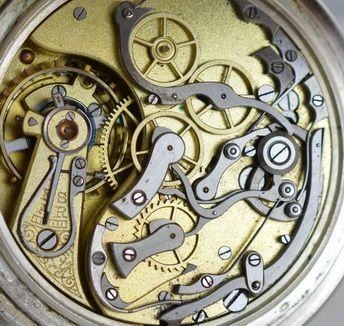 fig 1. 1910 Omega Chronograph Pocket Watch 