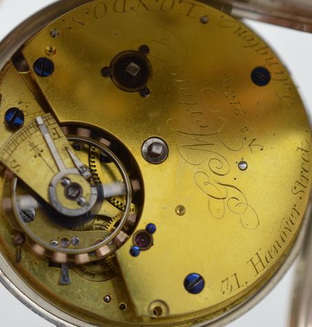 fig 1. 1864 Silver Hunter Pocket Watch, Morton, London