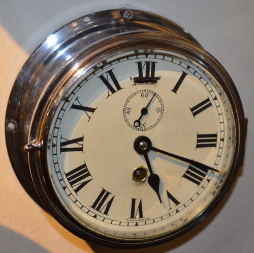 An English Chrome Cased Ships Clock
