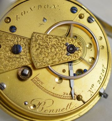 fig 1. 1894 John Bennet, London Fusee Pocket Watch