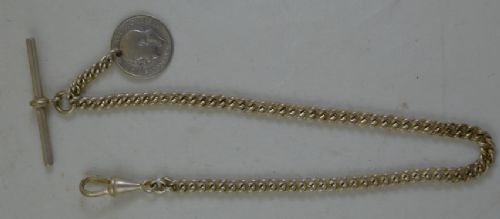Silver Pocket Watch Chain with 1922 Sixpence