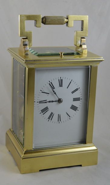 A French Brass Cased Striking & Repeating Carriage Clock