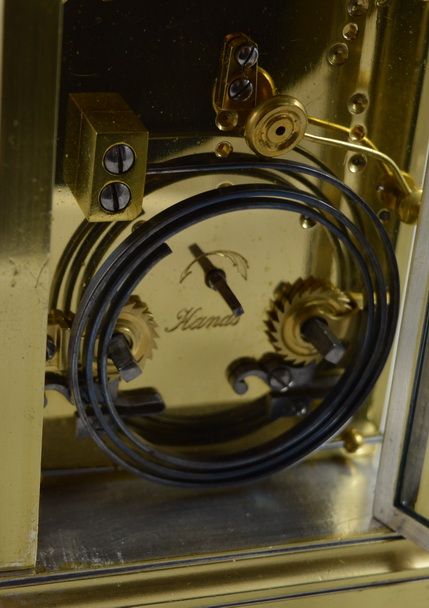 fig 1. A French Brass Cased Striking & Repeating Carriage Clock