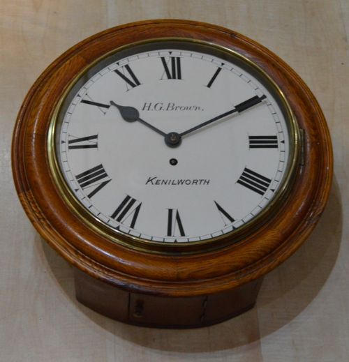 An English Fusee Wall Clock by Brown, Kenilworth