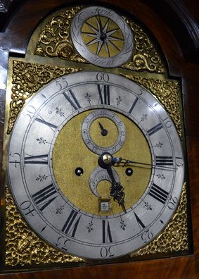 fig 1. A Superb Early Walnut Longcase Clock by T. Haslewood, London Circa. 1720