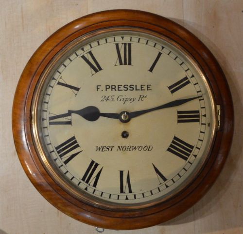 F Presslee, West Norwood, English Fusee Dial Clock