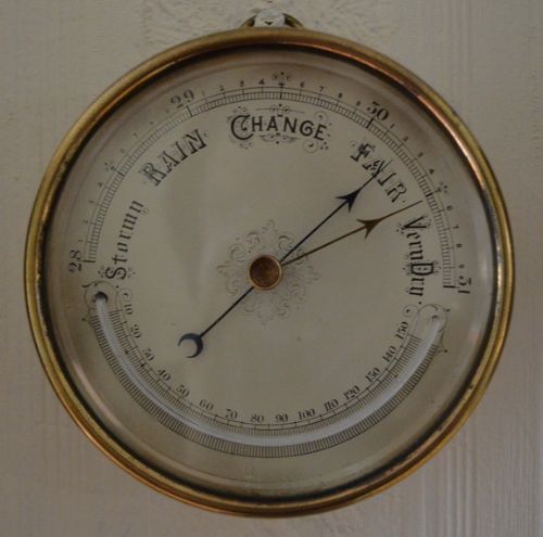 Brass Aneroid Barometer