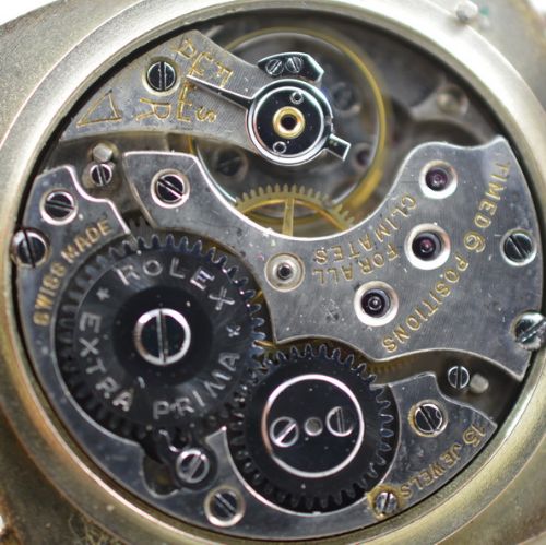 fig 1. 1923 Rolex 'Cushion cased' 9K Gold Wristwatch 
