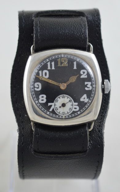1917 Silver Cushion Cased Wristwatch