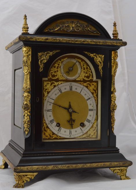 W & H Ebonised Quarter Striking Table/bracket Clock
