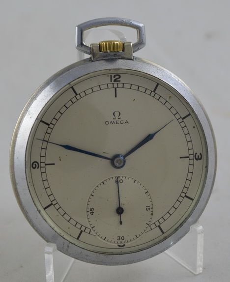 1938 Omega Stainless Steel Pocket Watch