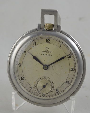 1937 Omega Stainless Steel Pocket Watch