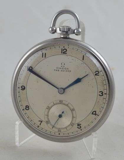 1936 Omega Stainless Steel Pocket Watch