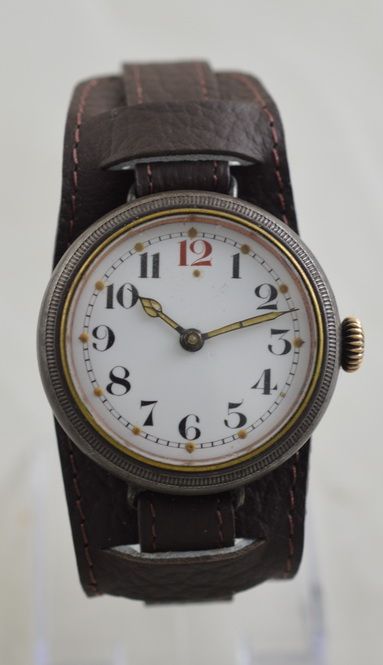 1920s Large Gun Metal 'Trench' Watch