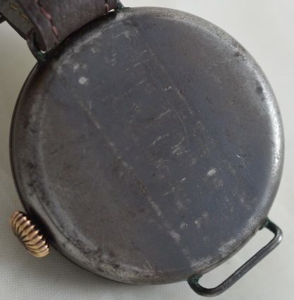 fig 1. 1920s Large Gun Metal 'Trench' Watch