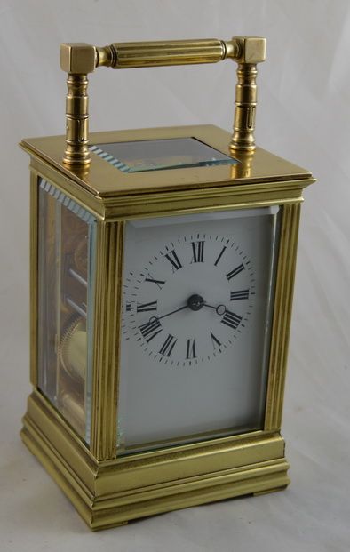 French Fluted Columns Striking Carriage Clock