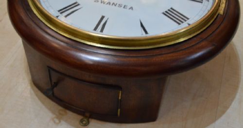 fig 1. Victorian Welsh Fusee Dial Wall Clock Martin of Swansea