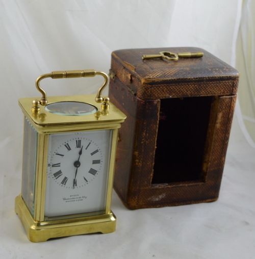 A French Carriage Clock Wth Its Original Box