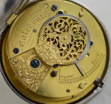 fig 1. 1833 Silver Verge Fusee Pocket Watch, Bedwell, Colchester