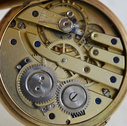 fig 1. 14K Gold Swiss Half Hunter Pocket Watch