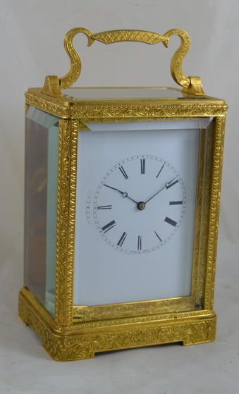 Perrin of Paris Early Fully Engraved Carriage Clock