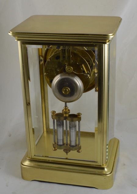 fig 1. French Four Glass Mantel Clock Retailed by Mappin & Webb of London