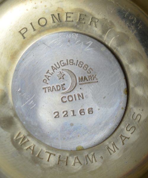 fig 1. 1896 Waltham Silver Pocket Watch in a Pioneer Case