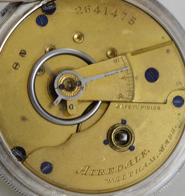 fig 1. 1885 Waltham Silver Pocket Watch 