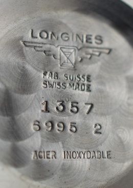 fig 1. 1959 Longines Stainless Steel Wristwatch