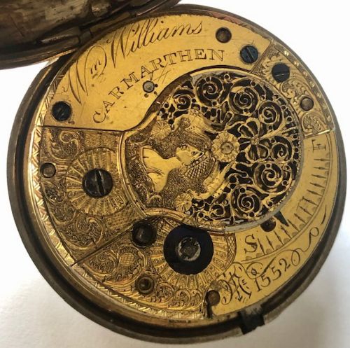 fig 1. 1816 Silver Verge Fusee Pocket Watch, Williams, Carmarthen