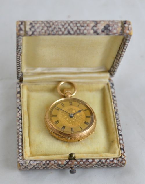fig 1. 18K Gold Ladies Pocket Watch