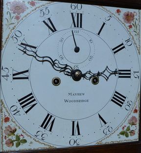 fig 1. A Georgian Suffolk Longcase Clock by William Mayhew of Woodbridge