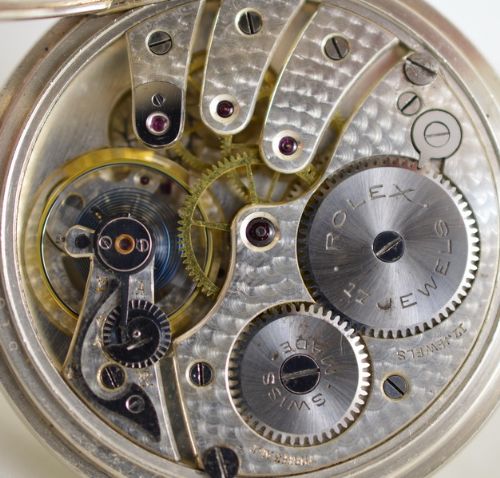 fig 1. 1926 Rolex Silver Pocket Watch