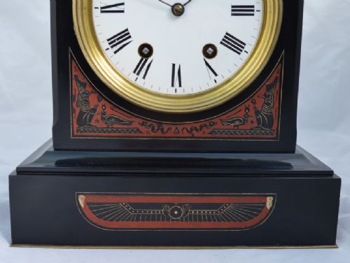 fig 1. A French Marble Egyptian Panel Mantle Clock