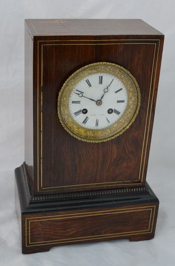 A French Rosewood Mantle Clock by Poton, Paris