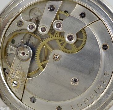 fig 1. 1926 Engraved Longines Full Hunter Pocket Watch