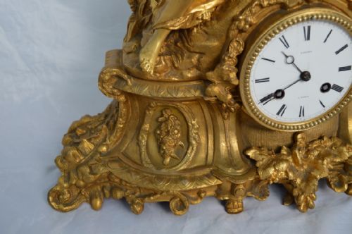 fig 1. Rafard of Paris Gilded Bronze Mantel Clock