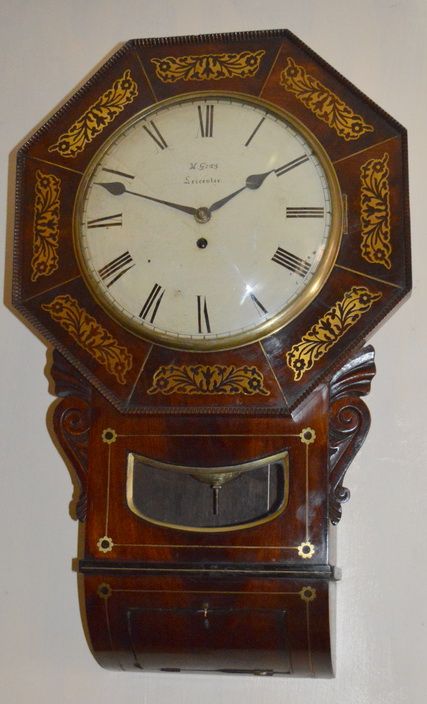 A 10" Dropdial Wall Clock by Gray, Leicester