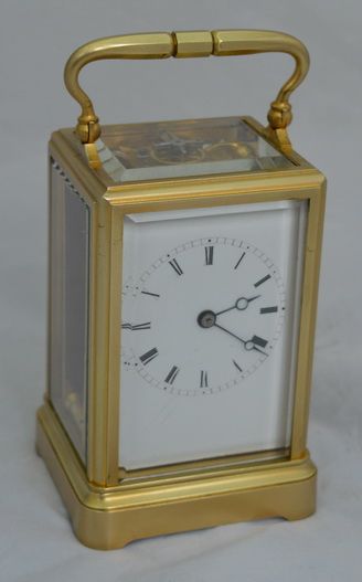 A French Brass Carriage Clock by Aubert & Co. London