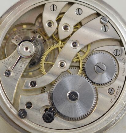 fig 1. 1931 Silver Half Hunter Pocket Watch