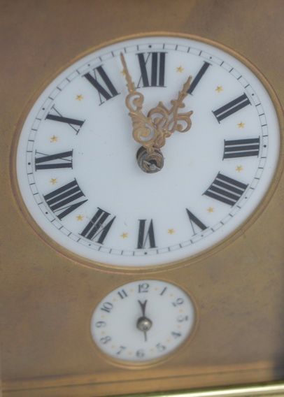 fig 1. A Decorative Brass Cased Carriage Clock