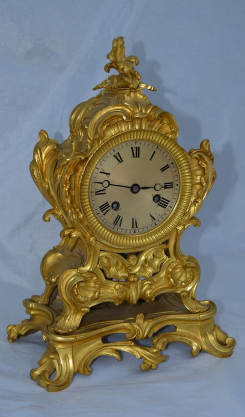 French Charles X Period Gilt Ormolu Mantel Clock